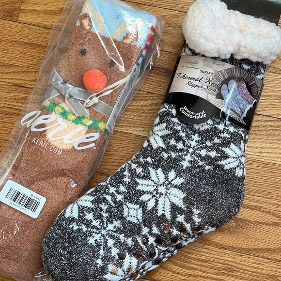 NEW- BUNDLE OF 3- Cozy Thermal Knit Slipper Socks - Picture 9 of 9